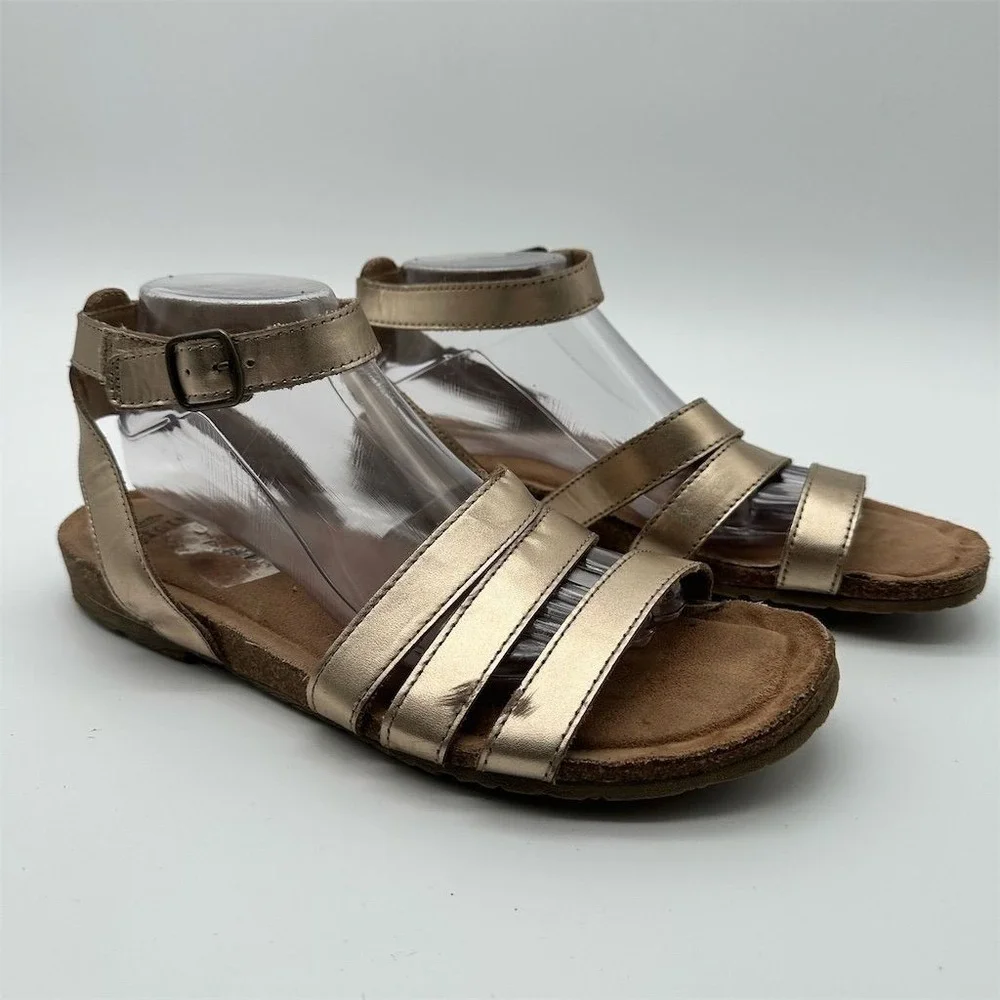 Earth Origins Leesa Women's Silver Ankle Strap Sandals Size 8‎ Casual